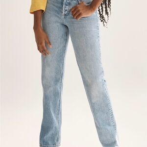 Denim Forum Light Blue Straight Leg Jeans